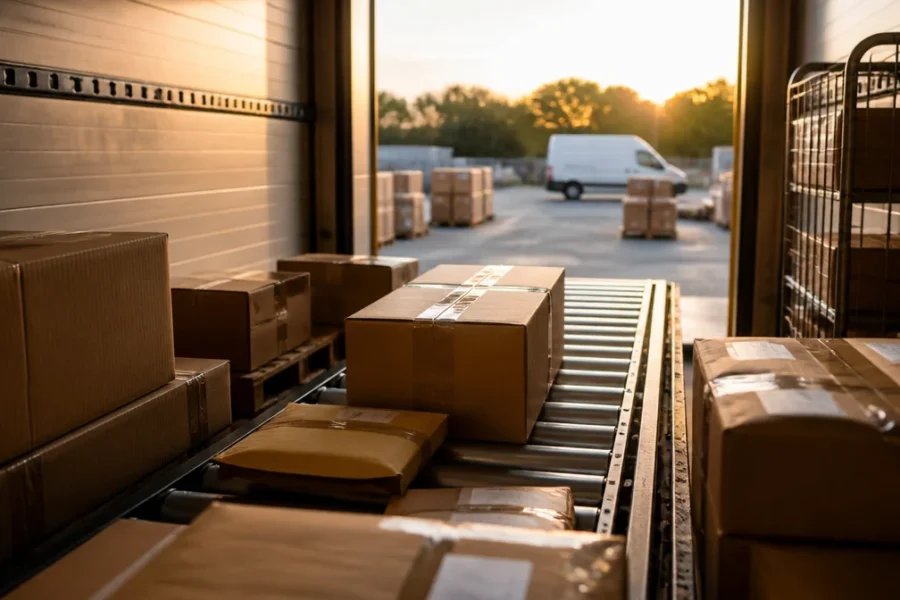 área de recepción, paquete para organizar evidencia para en zona de carga o entrega sin marcas